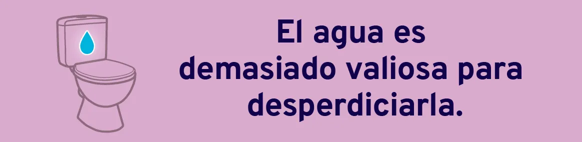 El agua es demasiado valiosa para desperdiciarla.